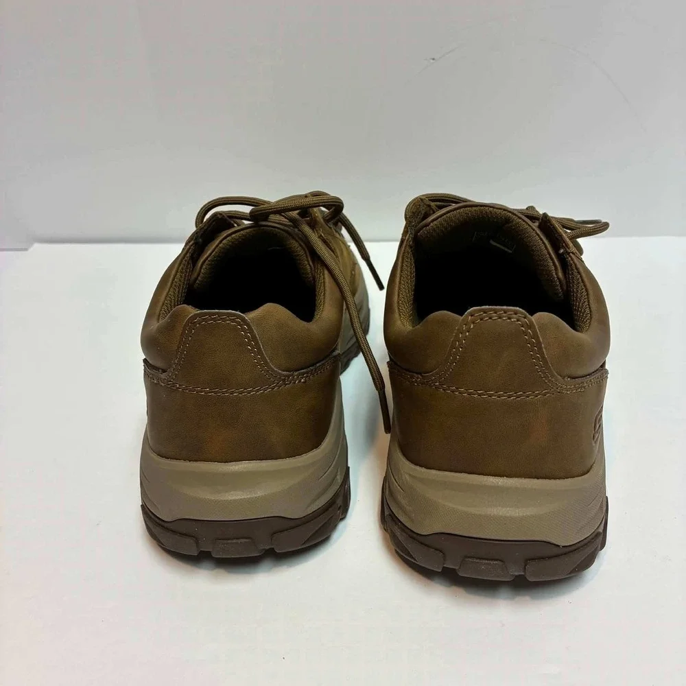 Skechers Relaxed Fit Oxford Shoes Mens 10 Brown Leather Memory Foam 204920